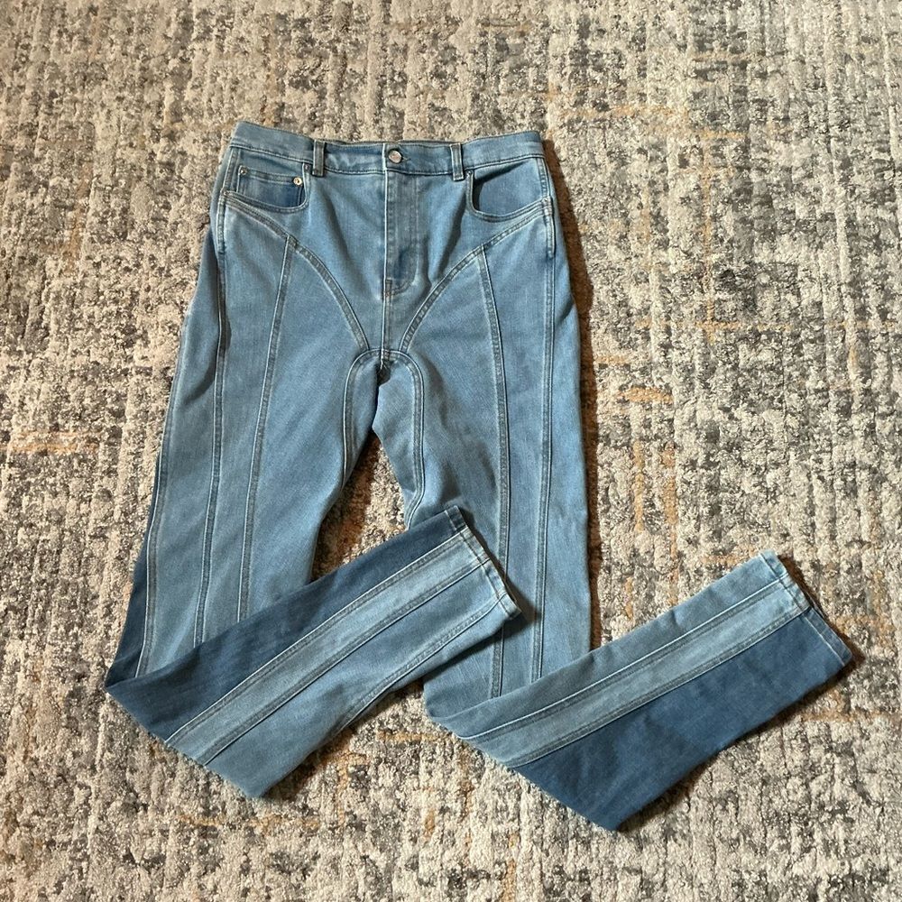 MUGLER BI MATERIAL SPIRAL JEANS! NWT! SZ 44/8